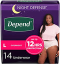 Depend Night Defense Underwear Women L