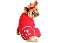 DOGGIE DESIGN Santa's Lil Helper Holiday Dog Pajama, Red