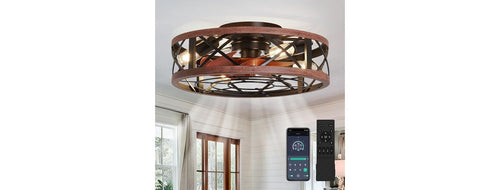 19'' Caged Ceiling Fans With Lights And