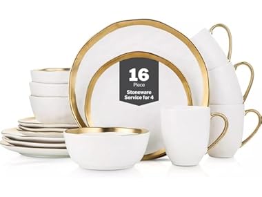 Stone Lain Modern Porcelain 16pc Dinnerware