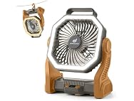 Odoland Brown Rechargeable Camping Fan