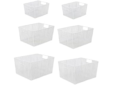 happimess Nesting Wire Metal Storage Baskets for Shelves Set of 6
