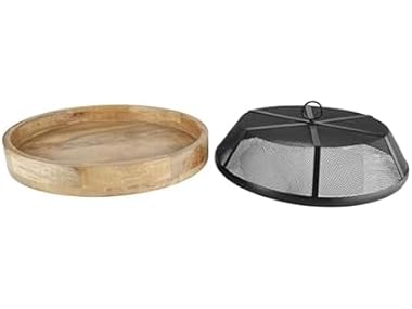 Wood Lazy Susan with Food Dome Cover, 14.5 Inch