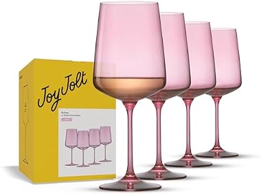 JoyJolt Sidney White Wine Glasses, Set of 4