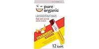 12CT Pure Organic, Layered Fruit Bars, Strawberry Banana