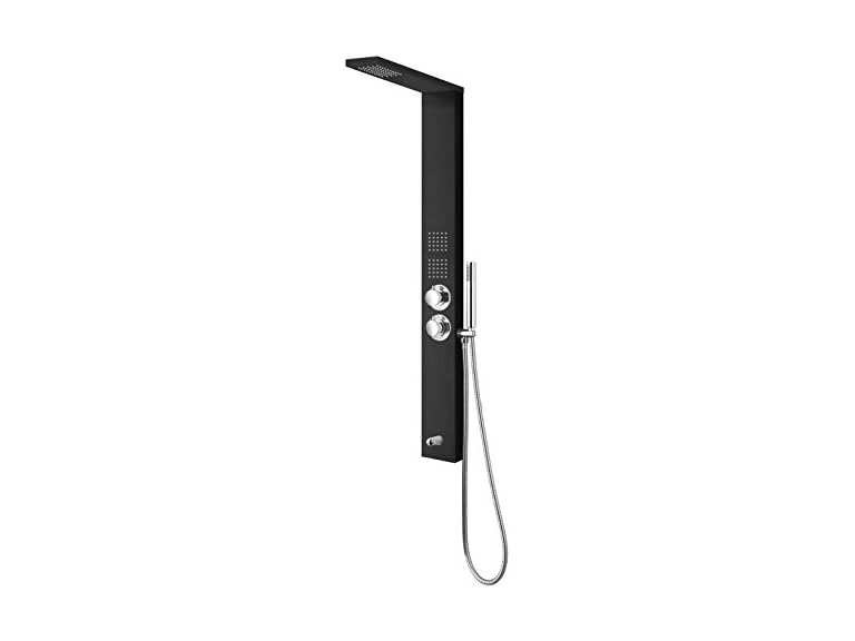 Sasha 59" Rainfall Bodyspray Shower Panel w/ Wand- Black
