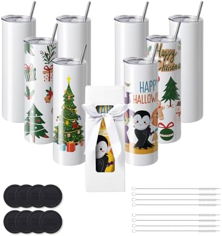 VEVOR 8 Pack Sublimation Tumblers 20 Oz