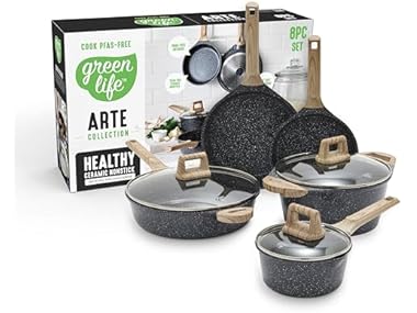 GreenLife 8 Piece Ceramic Nonstick Cookware Set