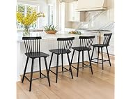 Lue Bona Black Bar Stools Set of 4 24"