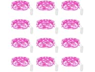 Lakumu 12 Pack Pink Led Fairy Lights