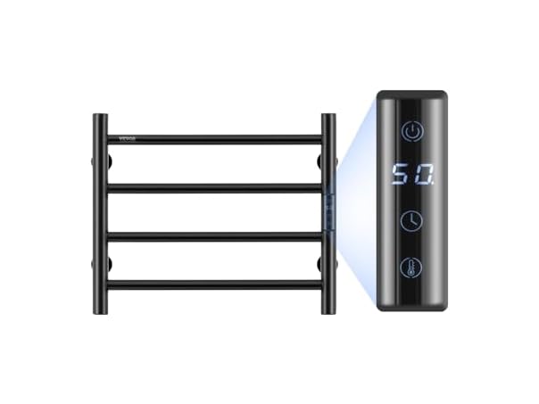 VEVOR 4 Bars Towel Warmer Rack, Wall