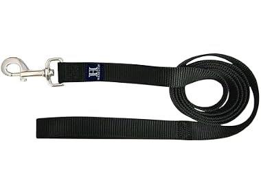 Hamilton Single Thick Deluxe Nylon Dog Leash- Black