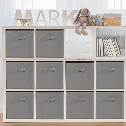 STORAGEIDEAS 11x11 Storage Bins, Set of 10 Grey