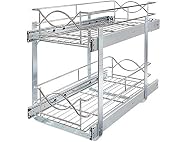 D Double-Tier Wire Pull Out Kitchen and Bath Storage Basket