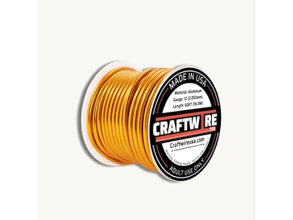 Craftwire Aluminum Wire 12 Gauge Gold 60 FT