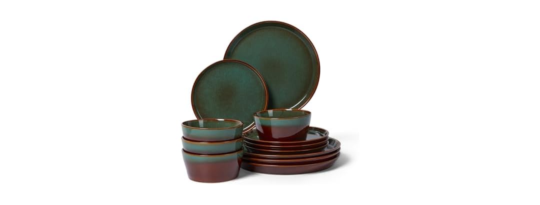 Pokini Plates and Bowls, 12 Pieces