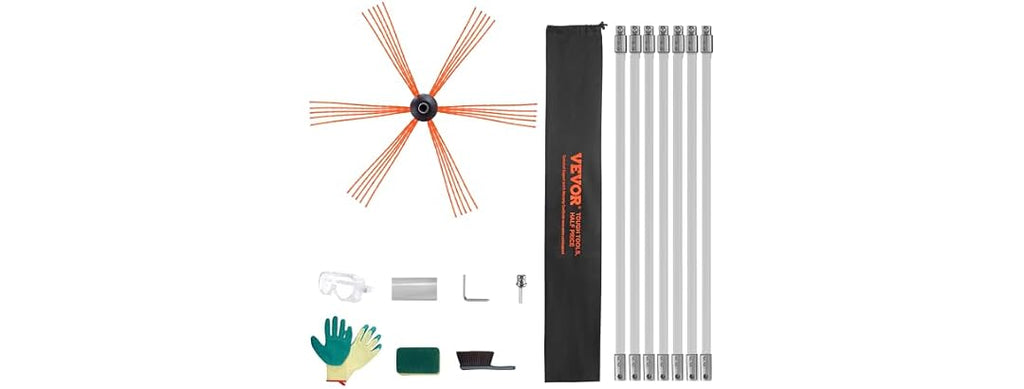 23 Feet Chimney Sweep Kit, w/ 7 Reinforced Nylon