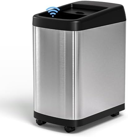 ELLO&ALLO 13 Gallon Kitchen Trash Can with Roll Up Lid
