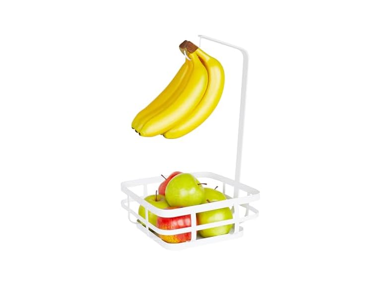 Spectrum Fruit Basket with Banana Hanger White