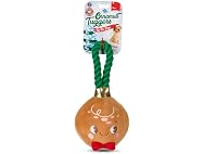Bow Wow Pet Gingerbread Ornament Rope Plush Dog Toy