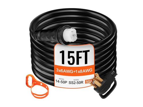 15FT Generator Power Cord 50-Amp 125/250-volt