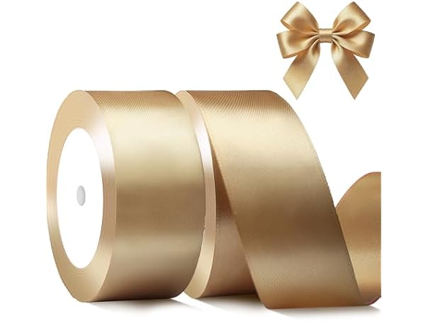 Gold Satin Ribbon 1-1/2" x 2 Rolls 50yd