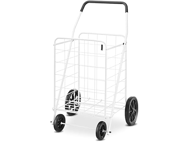 Whitmor Deluxe Utility Foldable Shopping Cart w Wheels