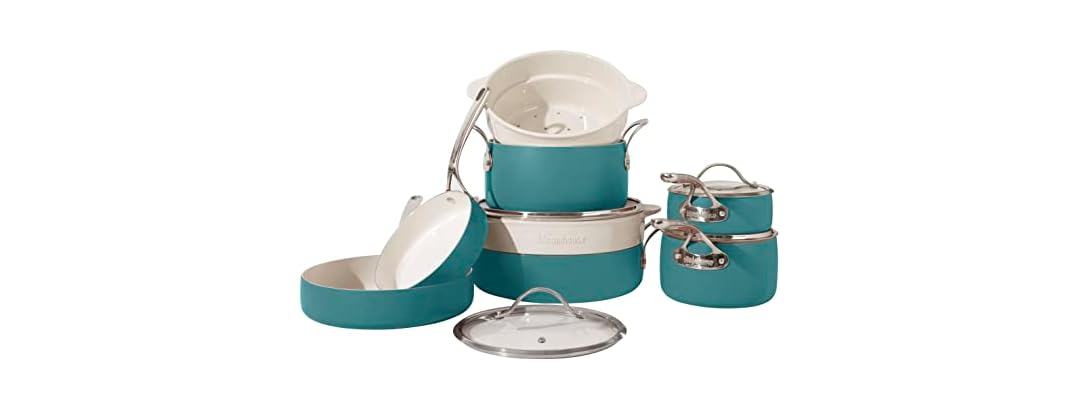 Bloomhouse 12Pc Ceramic Cookware Set