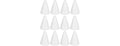 12-Pc White Foam Cones for DIY Crafts