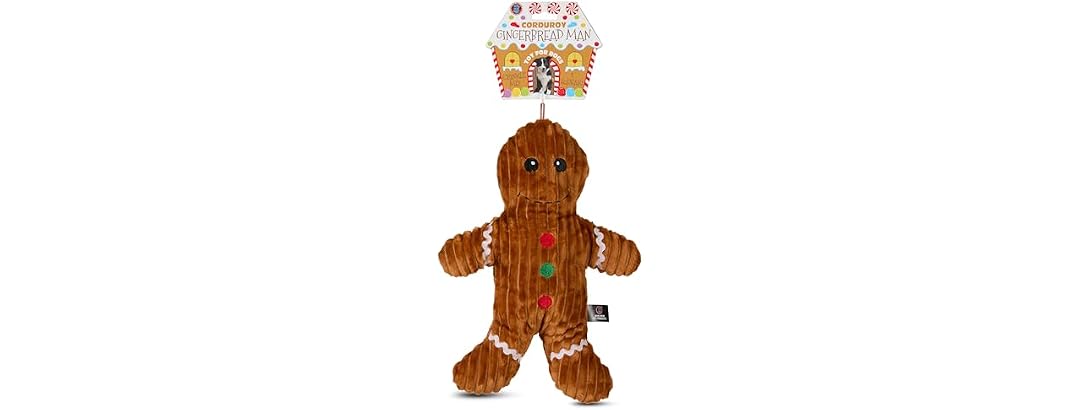 Bow Wow Pet Holiday Plush Gingerbread Man