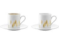 LSA international Fir Espresso Cup & Saucer, 3.4 fl oz, Gold