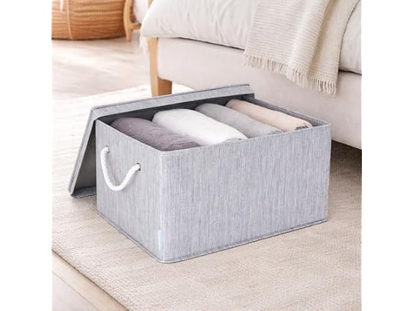 CROS Storage Baskets with Lid 2 Pack Grey