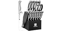 WIZEKA Kitchen Knife Set with Block