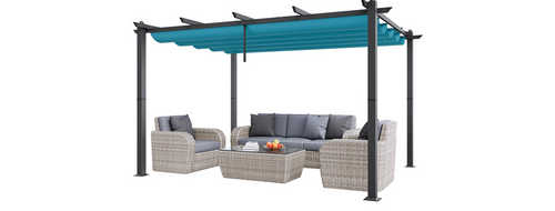 10'x13' Outdoor Retractable Pergola with 0700