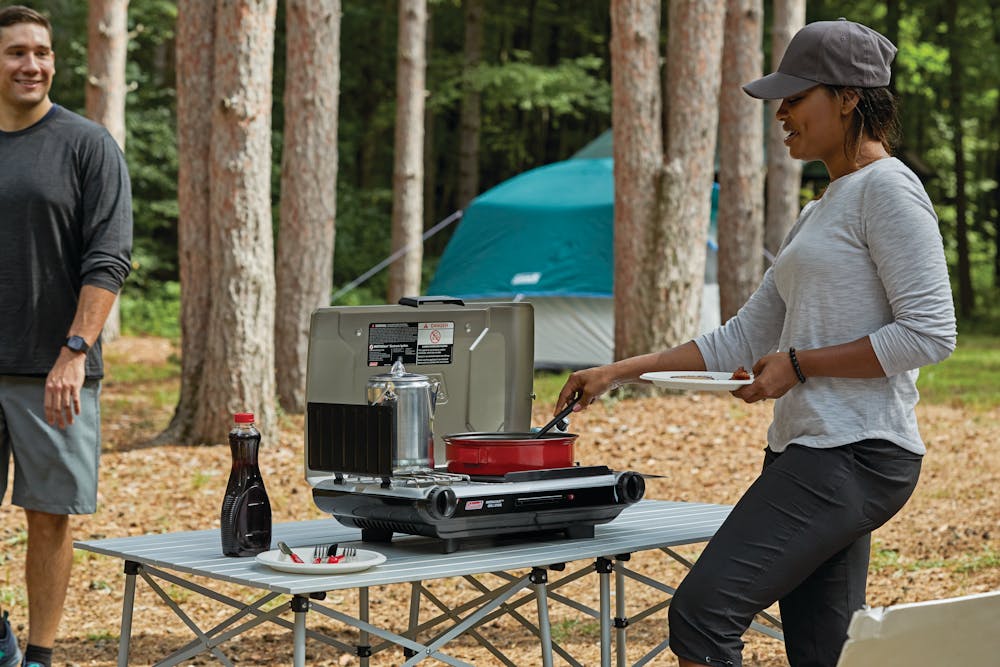 Deluxe Tabletop Propane 2-in-1 Grill/Stove, 2-Burner