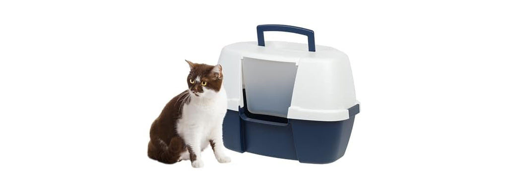 IRIS USA Large Corner Cat Litter Box with Lid