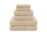 Textilia Set of 6 Bath Towel Set  Beige