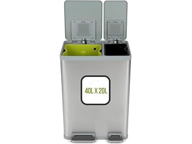 16 Gal Rectangular Dual Compartment Trash Can