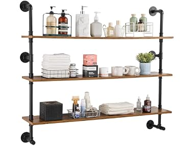 Industrial Pipe Shelf, 2 Tier 24x7.87in