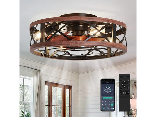 19'' Caged Ceiling Fans With Lights And