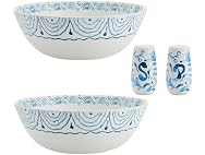 Fitz and Floyd Sicily Blue Italian Design Serve Bowls Set of 2