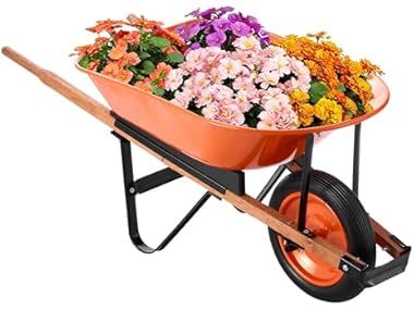 Wheelbarrow Cart, 5 Cu. Ft. Load & 330 lbs