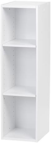 IRIS USA 3-Tier Cubby Storage Bookshelf with Adjustable Shelves