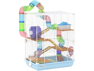 PawHut 18" 5 Tier Hamster Cage with Tubes and