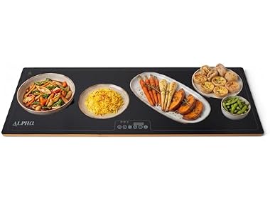 Alpha Living Warming Tray for Food – 40 Inch Glass Top Food Warmer
