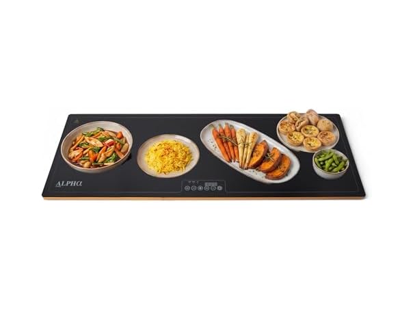 Alpha Living Warming Tray for Food – 40 Inch Glass Top Food Warmer