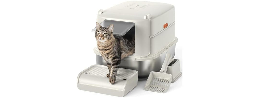 Enclosed Stainless Cat Litter Box