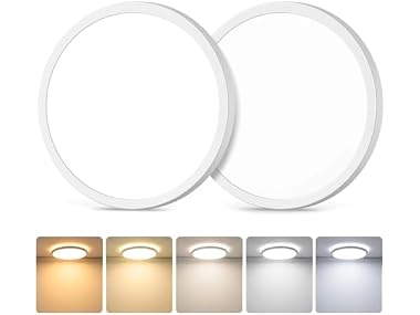 GoBright 7in White LED Ceiling Lights 2PK