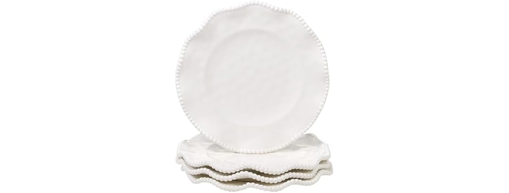 Perlette Cream Beaded Salad Plates