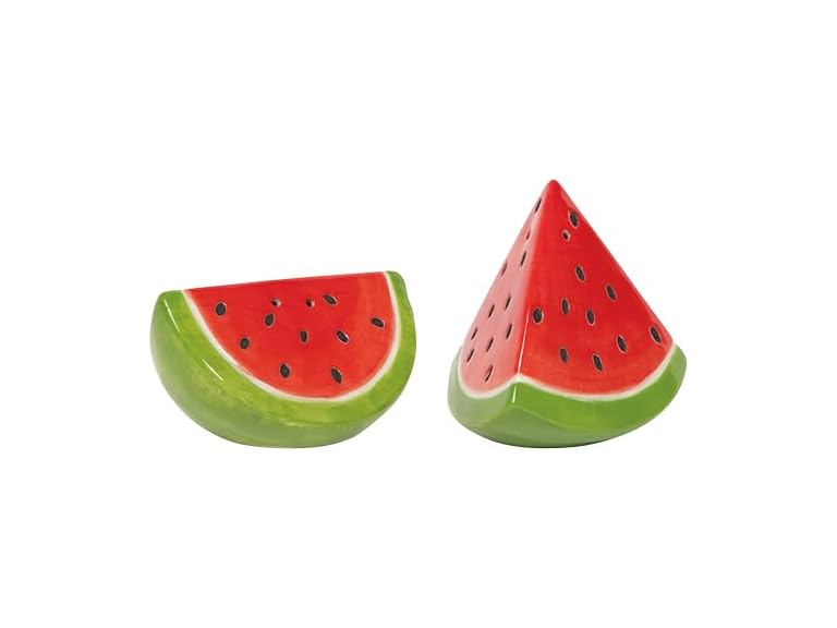 Jubilee Melon Pop Stoneware Salt and Pepper Shakers